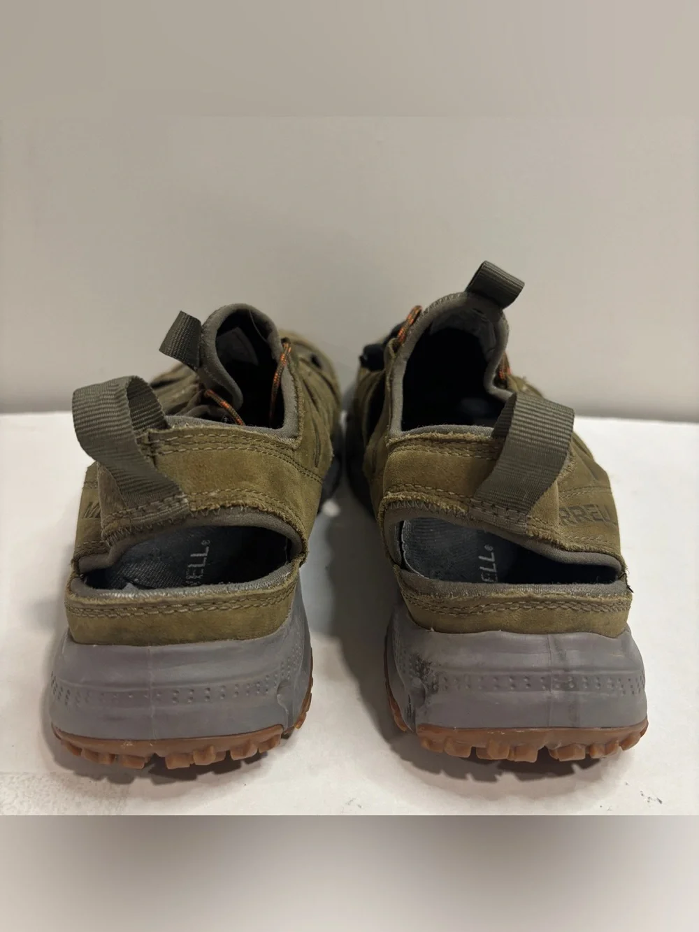 MERRELL Hydrotrekker Water Sandal Men’s 9 Seal Brown Distressed Leather Hiking